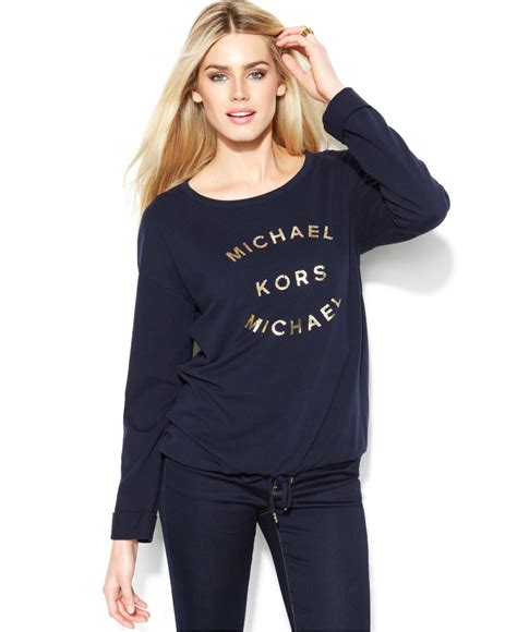 short sleeve michael kors drawstring sweatshirt top|Michael Kors t shirt.